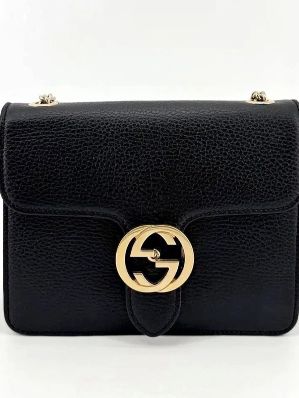 Gucci Interlocking G Chain Shoulder Bag Small 510304 Black